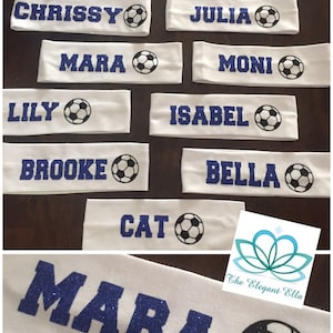 Personalized SPORT TEAM headbands, sport headbands, organized sport team gear, girls sweatband, soccer headband, basketball headband, school