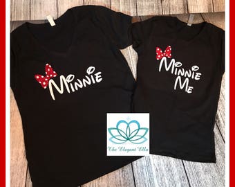 Maman Minnie Mouse et moi, chemises Minnie moi, chemises maman et moi, chemises Disney, Minnie Mouse, chemises fille mither