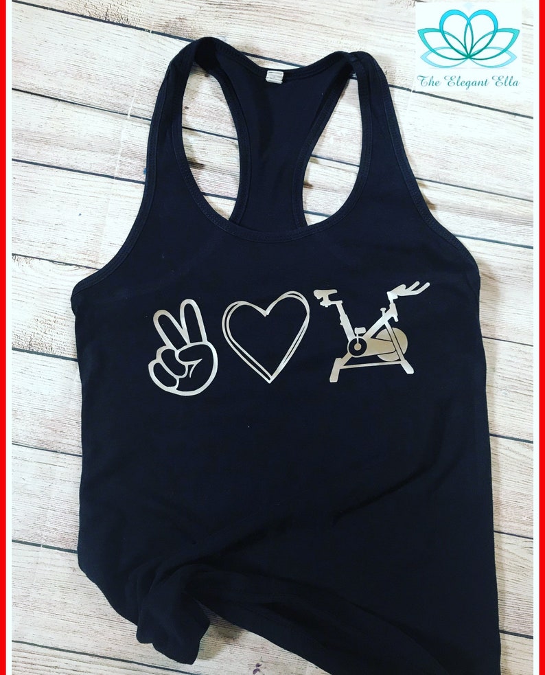 Peace Love Bike tank workout tank Indoor cycling tank pelo tank top pelo rider gift