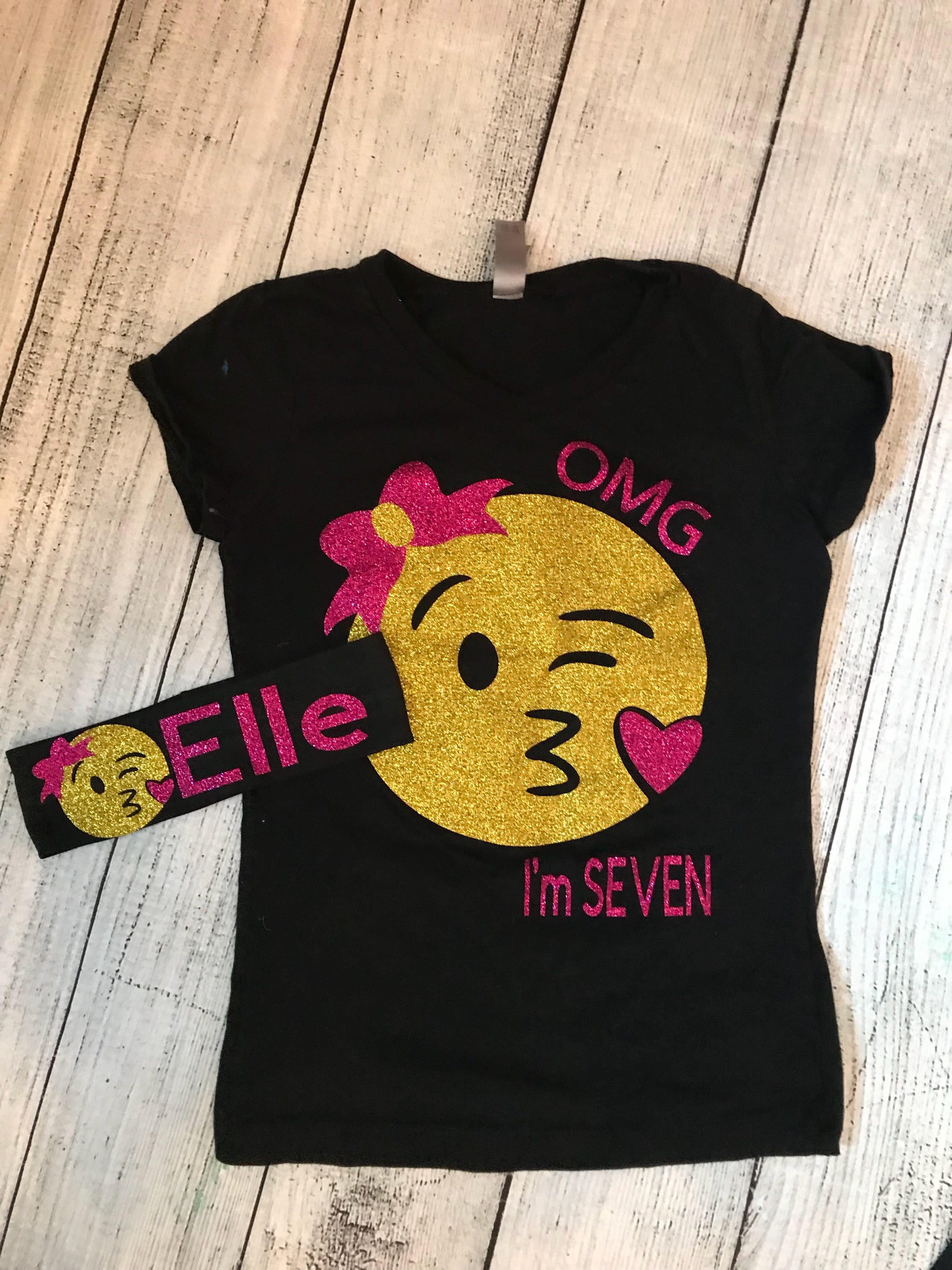 Girls Emoji Outfit Birthday Emoji Outfit Kissy Birthday Emoji Shirt Emoji Birthday Outfit Etsy