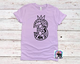 Custom KIDS Birthday shirt, Girls Birthday Shirt – Custom Age Typography Tee (Number & Words Graphic) | Kids Party Birthday T-Shirt