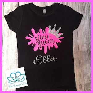 Slime Queen Girls T-Shirt, slime party shirts, girls slime theme tops