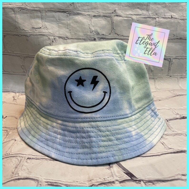 Preppy Bucket Hat Beach Hat Tie Dye Blue Preppy Bucket Hat Etsy