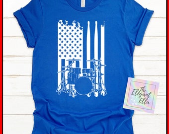 Drummer American flag shirt, drummer gift, music shirts gift for musician