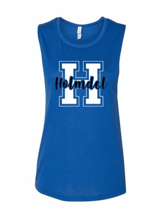 HOLMDEL HORNETS Blue Lightweight Sleeveless Hoodie HOLMDEL HORNETS Blue Lightweight Sleeveless Hoodie