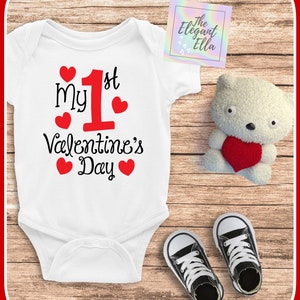 My First Valentine’s Day outfit, Valentine shirt for baby, baby’s first Valentine’s Day