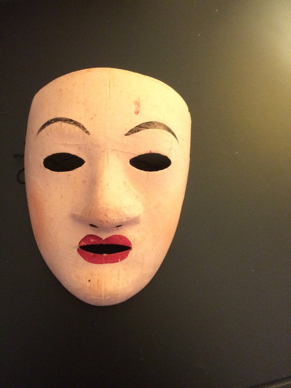 RARE Vintage  French Paper Mache Masquerade Mask,… - image 2