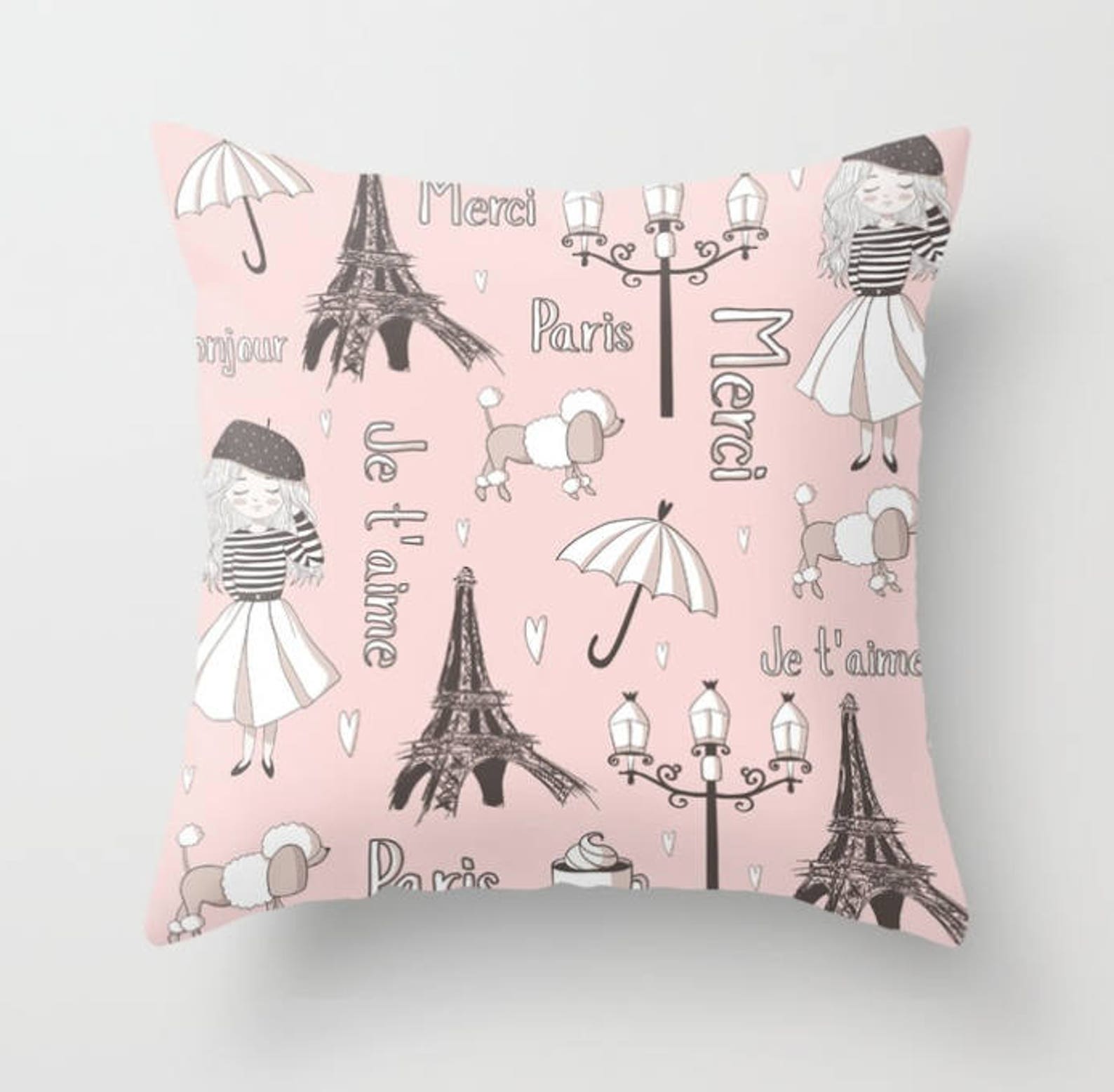 Paris Pillow, Parisian Pillow, Paris Throw Pillow, France Pillow, Girls