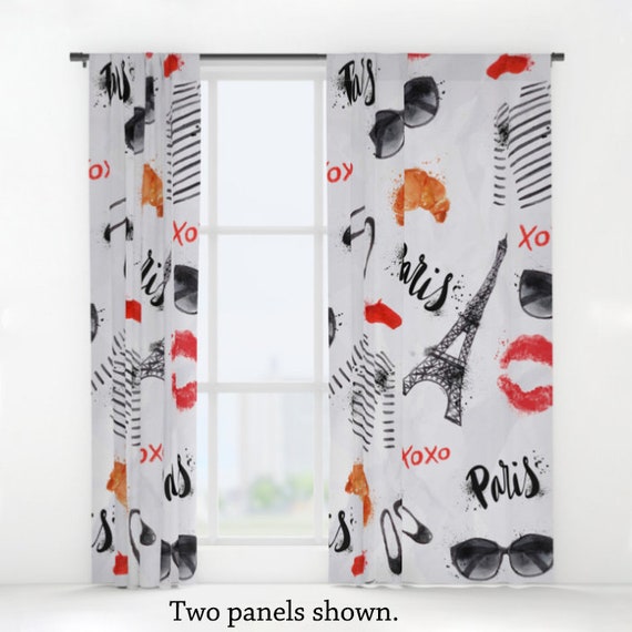 Paris Curtains Paris Window Curtains Gift For Paris Lover Etsy