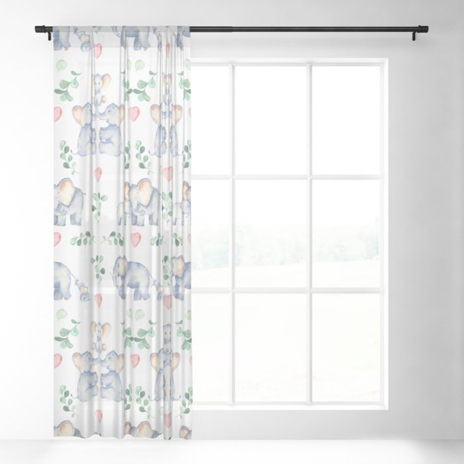 Elephant Curtains Elephant Nursery Curtains Elephant Window Etsy