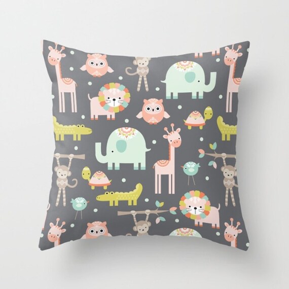 Animals Pillow Safari Animal Pillow Kids Throw Pillow Etsy