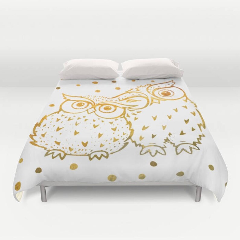 Owls Duvet Cover Owl Bedding Owl Comforter Owl Duvet Bird Etsy