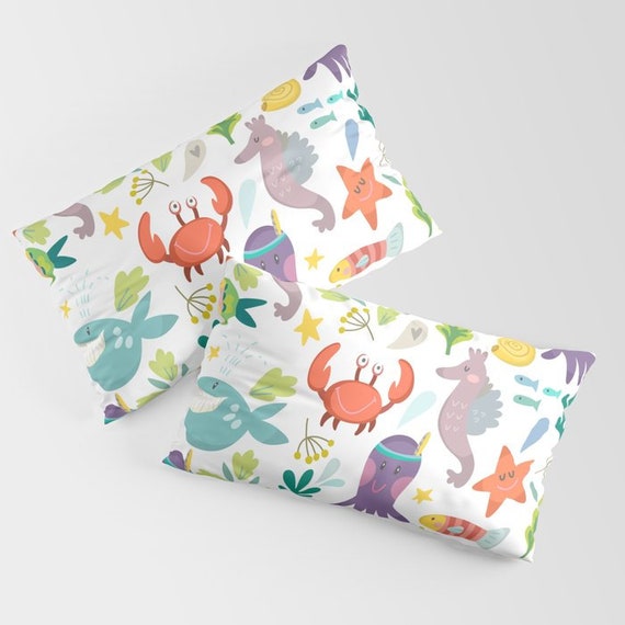 Under The Sea Pillow Cover Ocean Life Pillow Kids Throw Etsy
