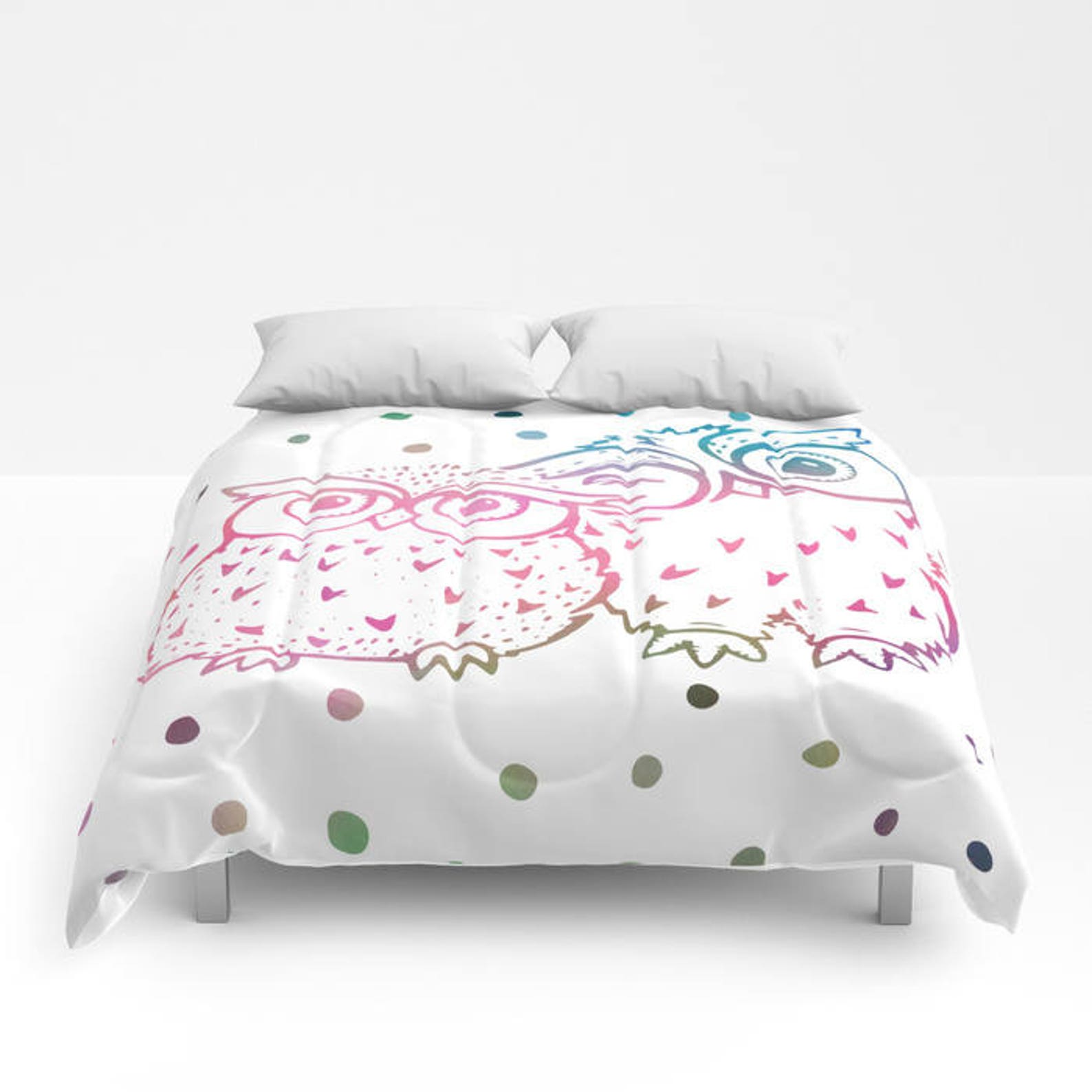 Owls Duvet Cover, Owl Bedding, Owl Comforter, Owl Duvet, Bird Duvet