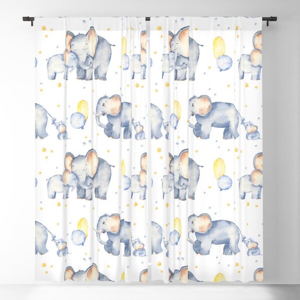 Elephant Curtains Etsy
