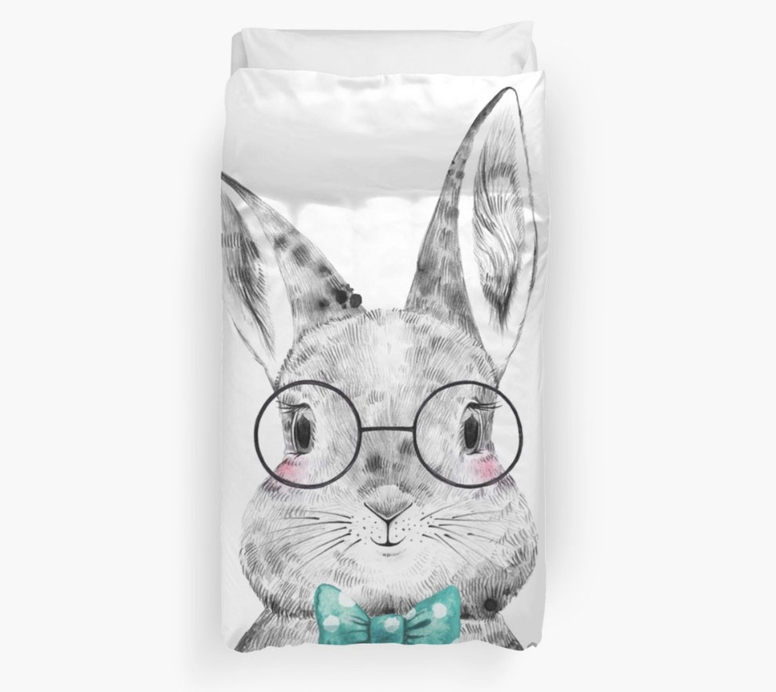 Rabbit Bunny Pattern Print Duvet Cover Bedding Set