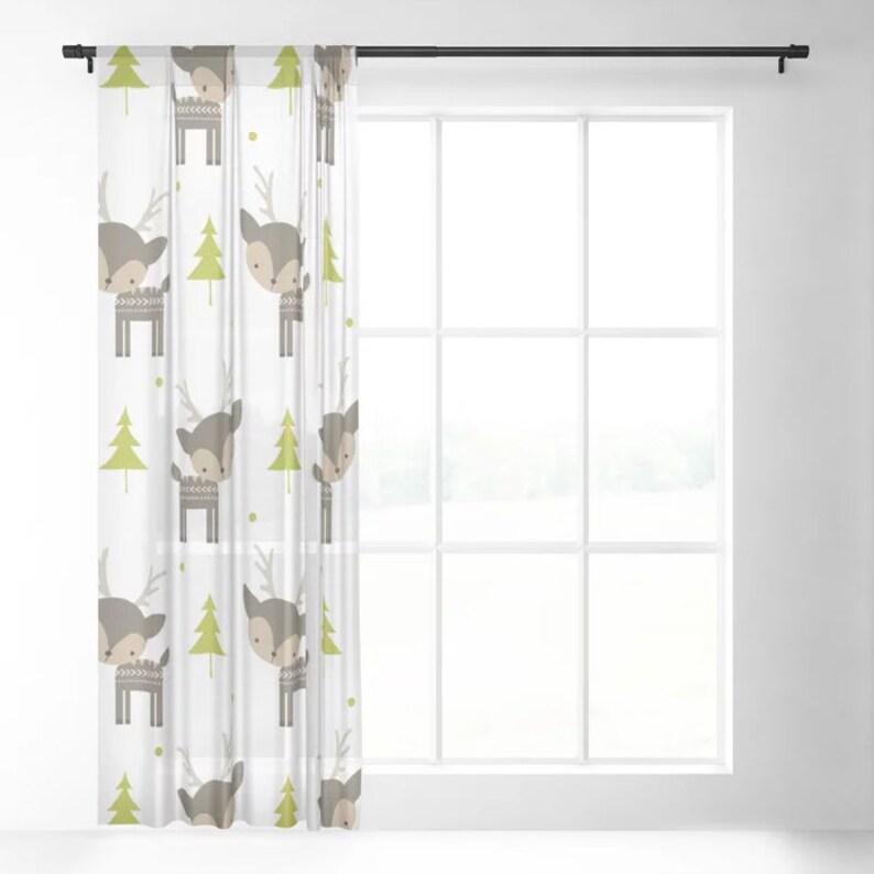 Deer Curtains Deer Window Curtains Kids Curtains Childrens Etsy