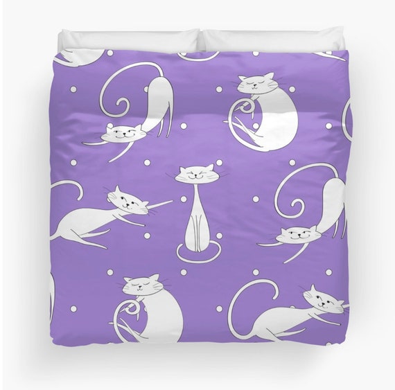 Cat Duvet Cover Cat Comforter Cat Bedspread Cat Bedding Etsy