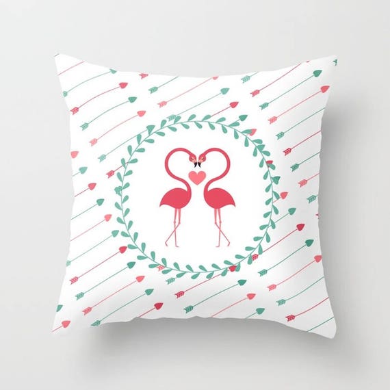 Flamingos Pillow Love Pillow Birds Pillow Flamingo Pillow Etsy