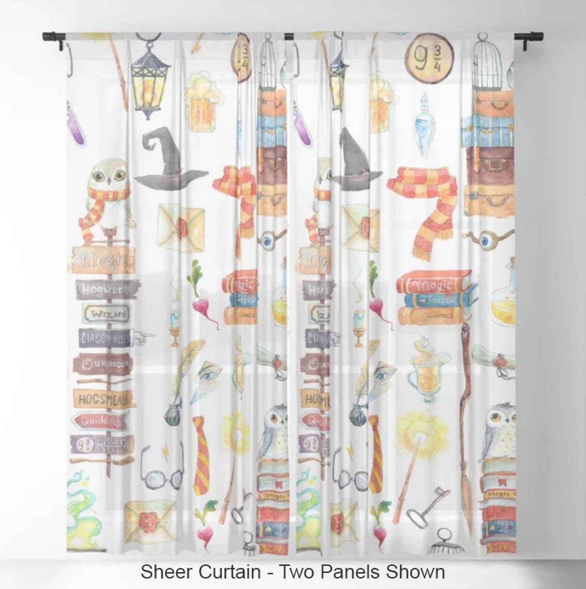 Wizard Curtains, Magic School Curtains, Kids Curtain Panels, Boys ...