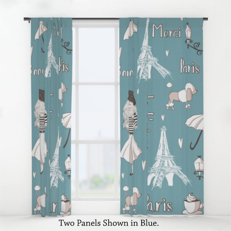 Paris Curtains, Paris Window Curtains, Gift for Paris Lover, Eiffel