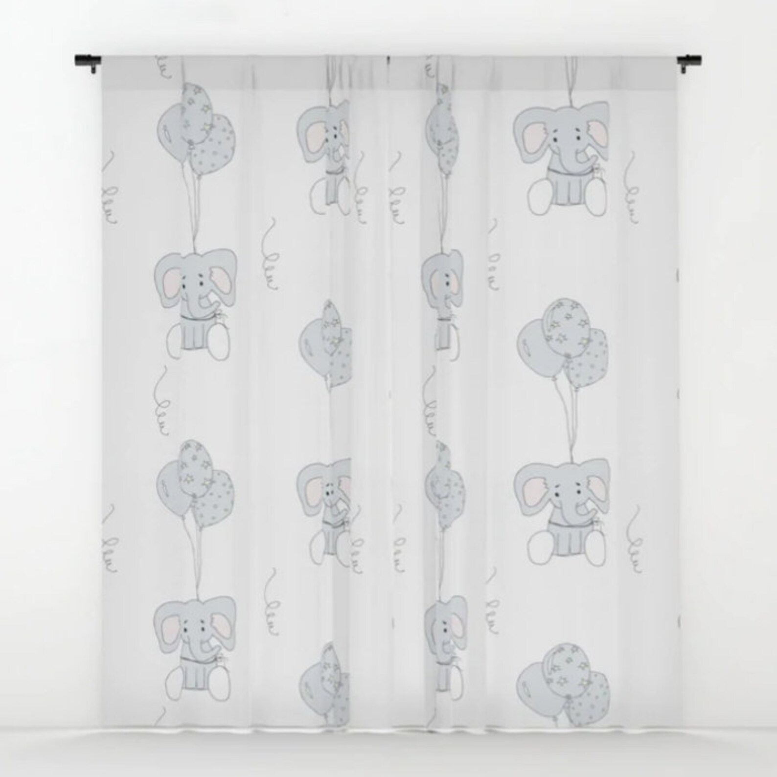 Elephant Curtains Elephants Curtains Nursery Curtains Baby Etsy