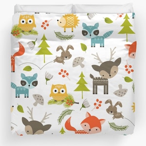 Animal Comforter, Forest Animals Duvet, Animals Duvet, Kids Bedroom, Woodland Animals, Childrens Bedroom, Childs Duvet, Kids Duvet Cover