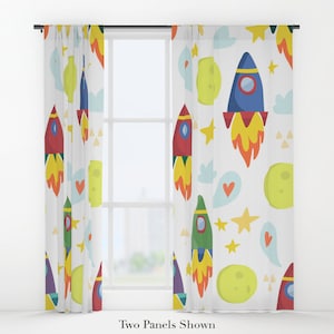 Rocket Curtains, Astronaut Curtains, Space Curtains, Boys Curtain, Nursery Curtains, Kids Curtain Panels, Childrens curtains, Child Curtains