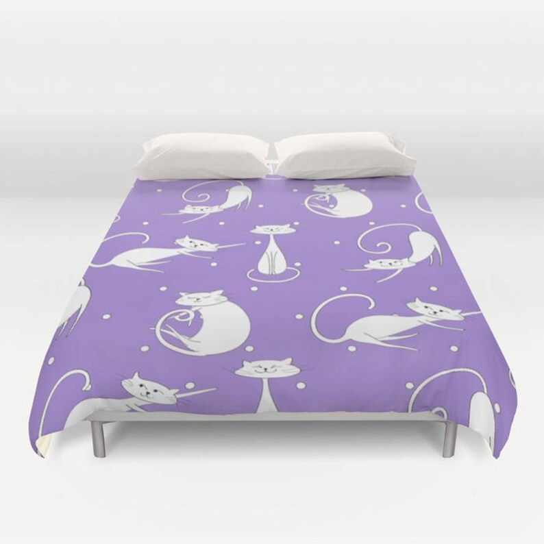 Cat Duvet Cover Cat Comforter Cat Bedspread Cat Bedding Etsy