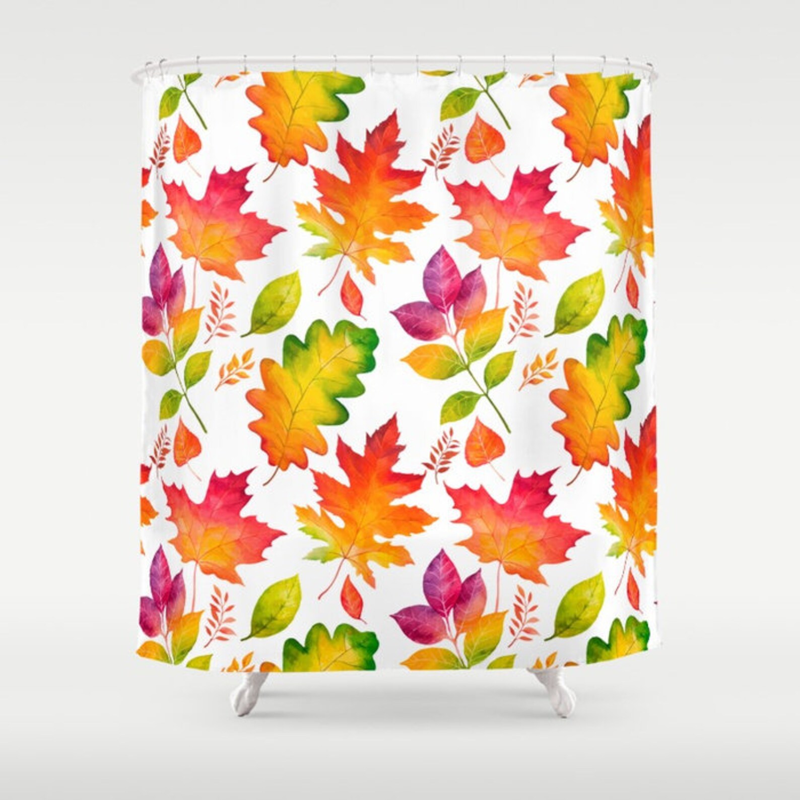 Autumn Shower Curtain Fall Shower Curtain Fall Leaves Shower Etsy