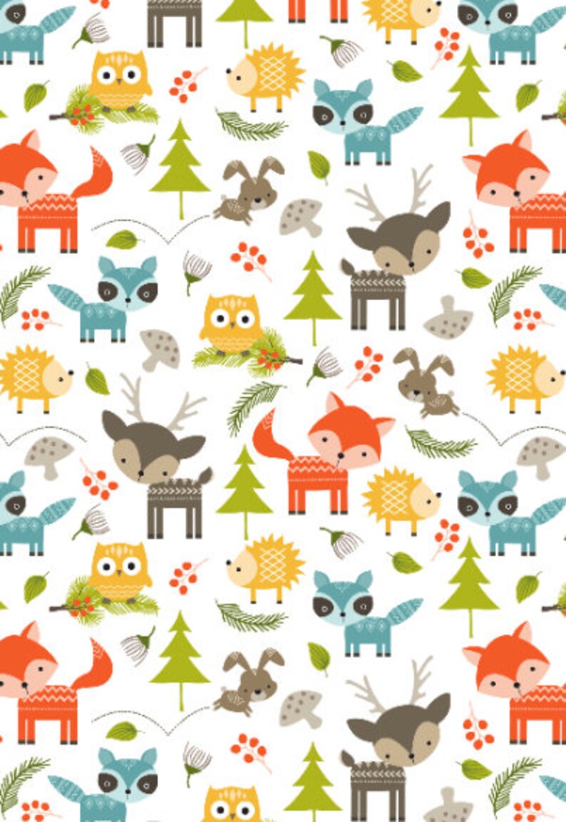 Woodland Animals Crib Sheet Animal Fitted Sheet Nursery Etsy