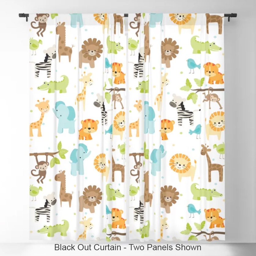 Jungle Animals Kids Curtains Nursery Curtains Baby Curtains - Etsy UK Jungle Animals Kids Curtains Nursery Curtains Baby Curtains - Etsy UK