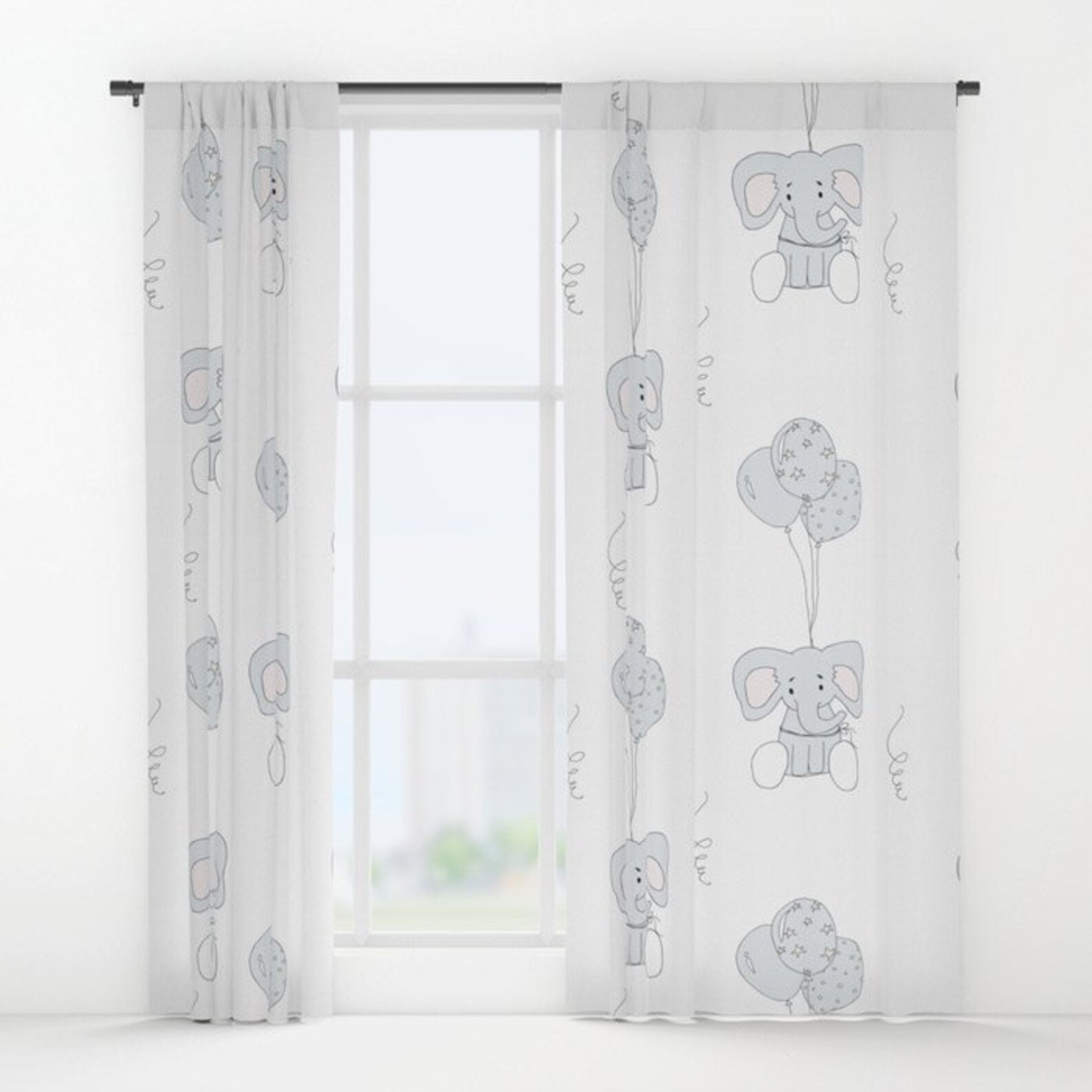 Elephant Curtains Elephants Curtains Nursery Curtains Baby Etsy
