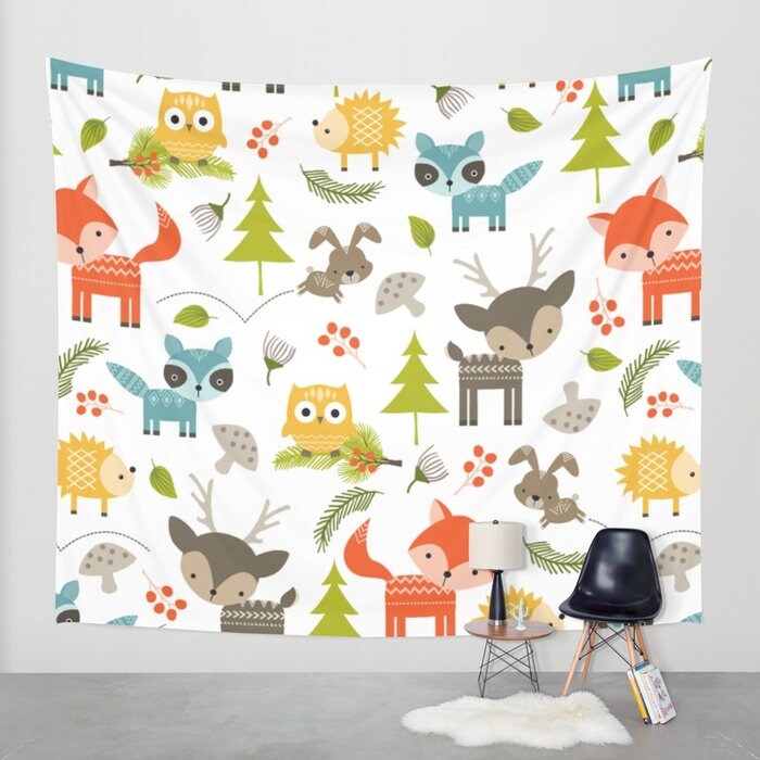 Animals Tapestry Childrens Tapestry Nursery Tapestry Kids Etsy