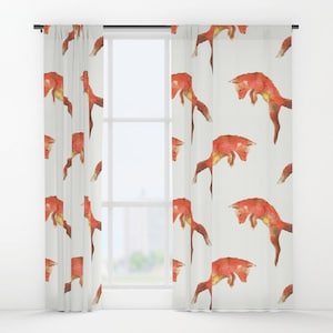 Fox Curtains, Fox Window Curtains, Foxes Curtains, Watercolor Fox, Fox Lover, Orange Fox, Animal Curtains, Kids Curtains, Nursery Curtains