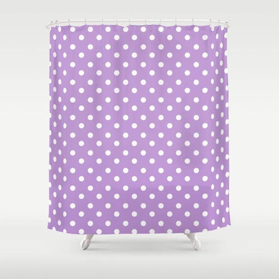 Purple Shower Curtain Polka Dot Shower Curtain Dots Shower Etsy