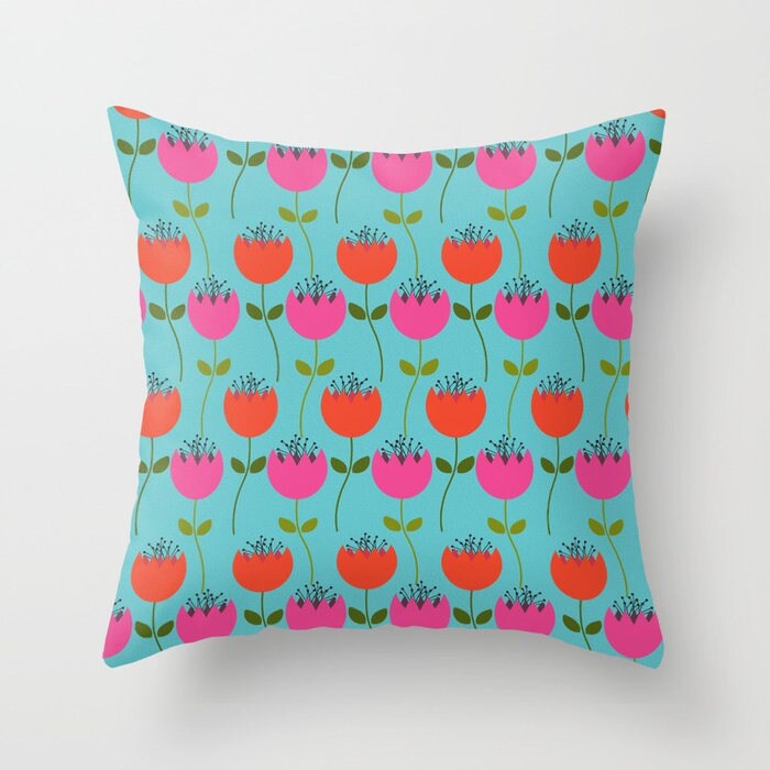 Tulip Pillow Cover Tulips Pillow Tulip Throw Pillow Red Etsy