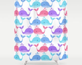 Whale Shower Curtain, Whales Shower, Whale Bathroom, Kids Bathroom, Childs Bathroom, Childrens Bathroom, Kids Shower Curtain, Boys, Girls