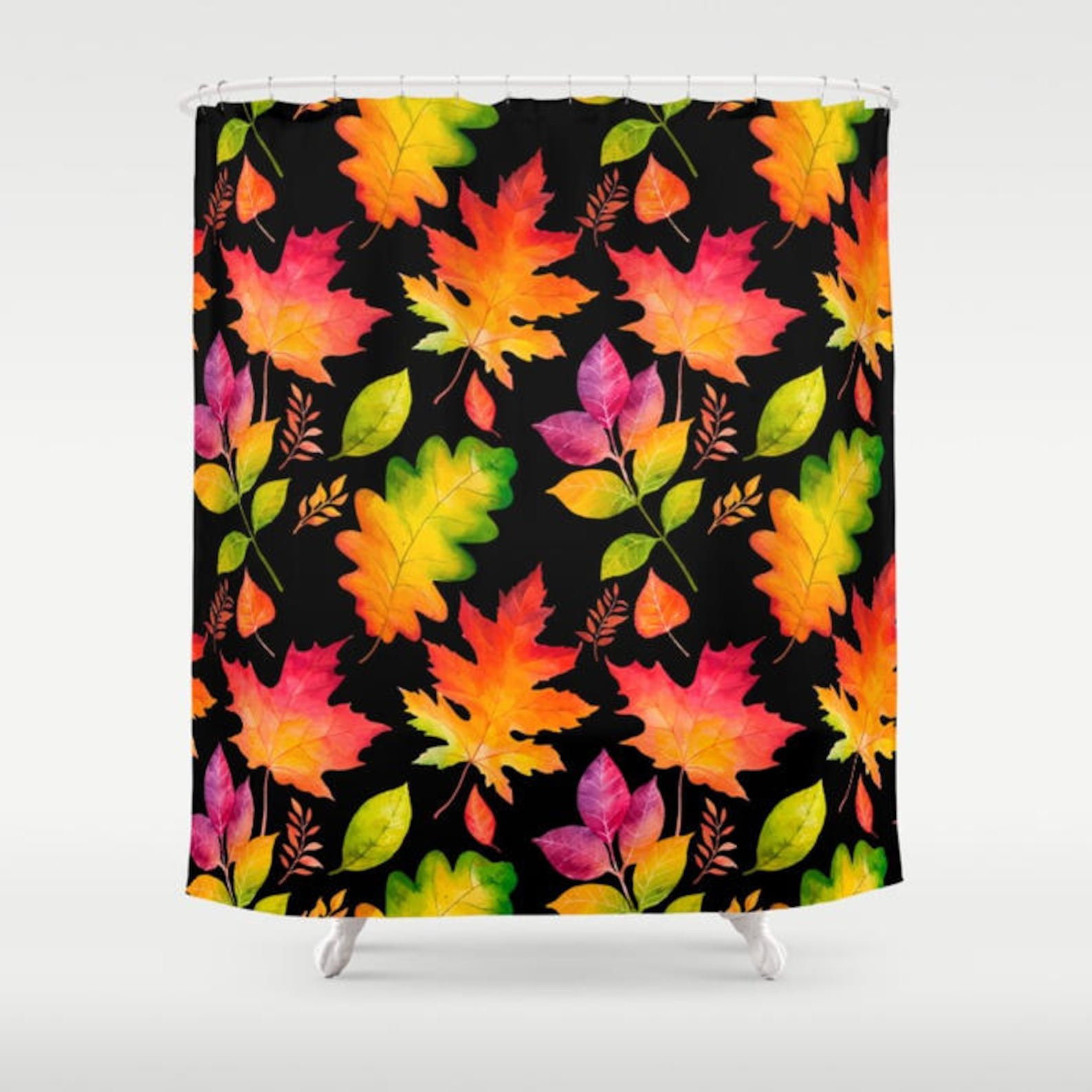 Autumn Shower Curtain Fall Shower Curtain Fall Leaves Shower Etsy