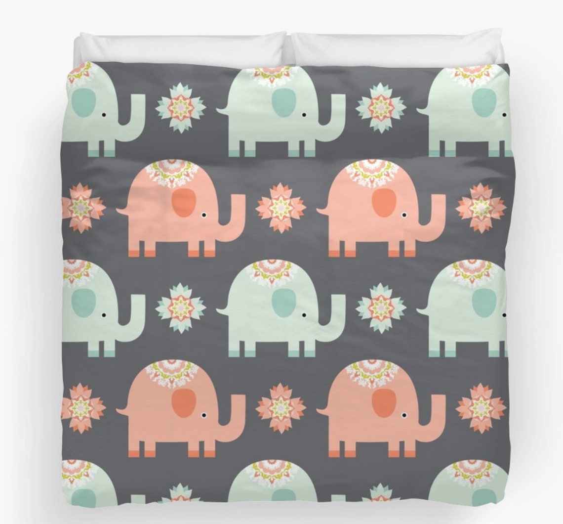 Elephant Duvet Cover Elephants Duvet Elephant Bedding Etsy