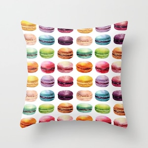 Macaroons Pillow Cover, Macaroons Throw Pillow, Macaroons Cushion, Paris Pillow Cover, French Pillow Cover, Pop Color, France Decor, Sweets
