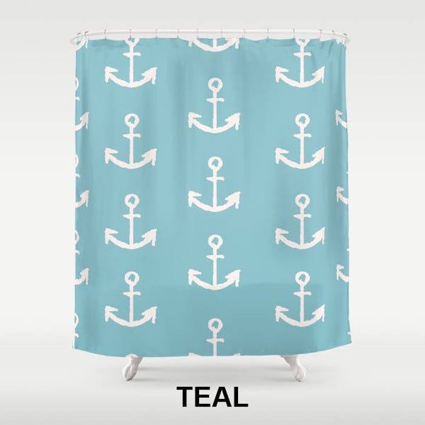 Anchor Shower Curtain Etsy