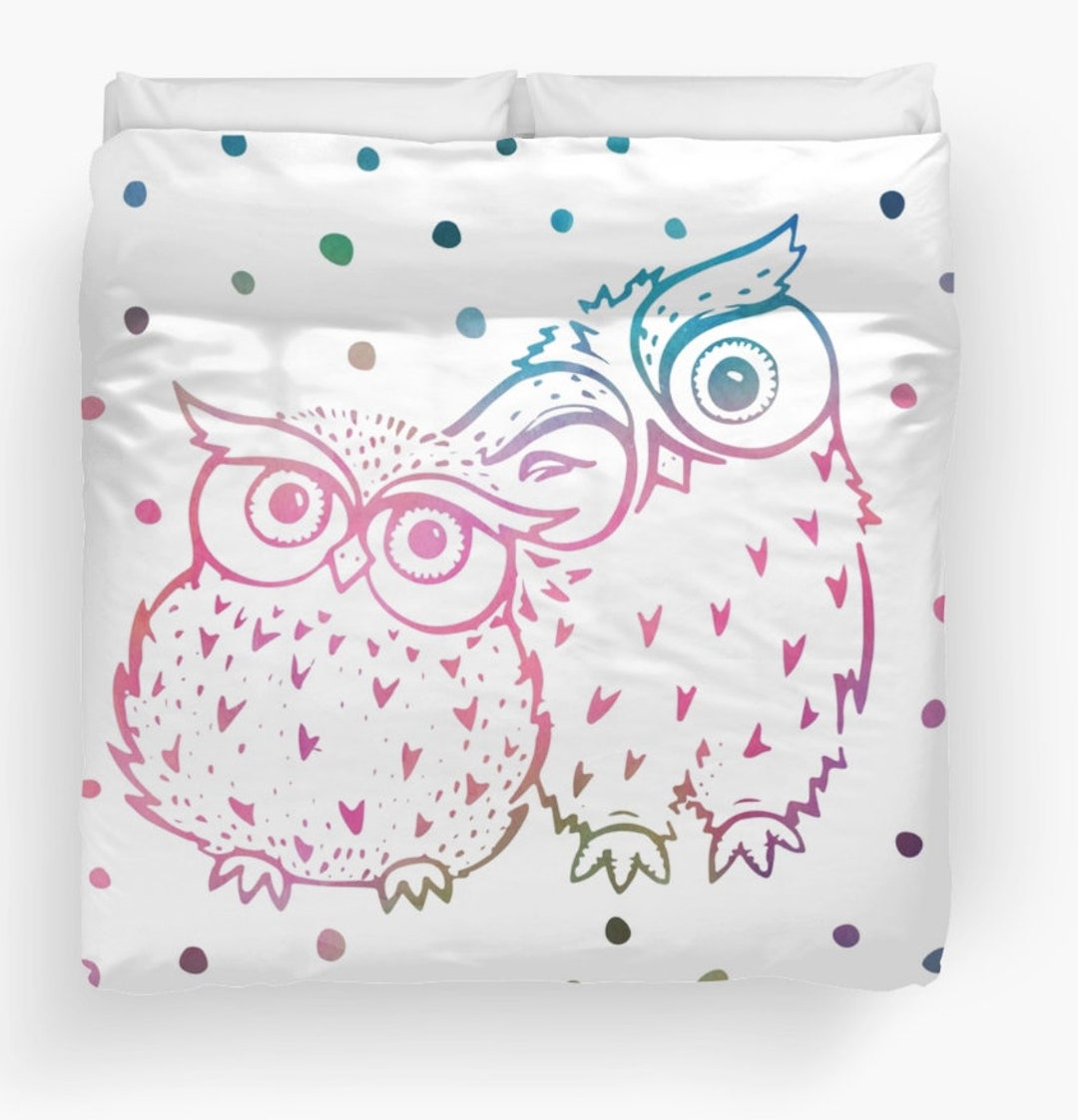 Owls Duvet Cover, Owl Bedding, Owl Comforter, Owl Duvet, Bird Duvet