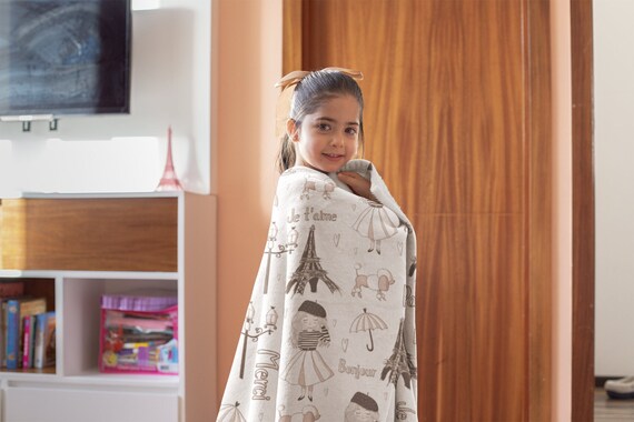 Paris Blanket Paris Throw Blanket France Blanket French Blanket
