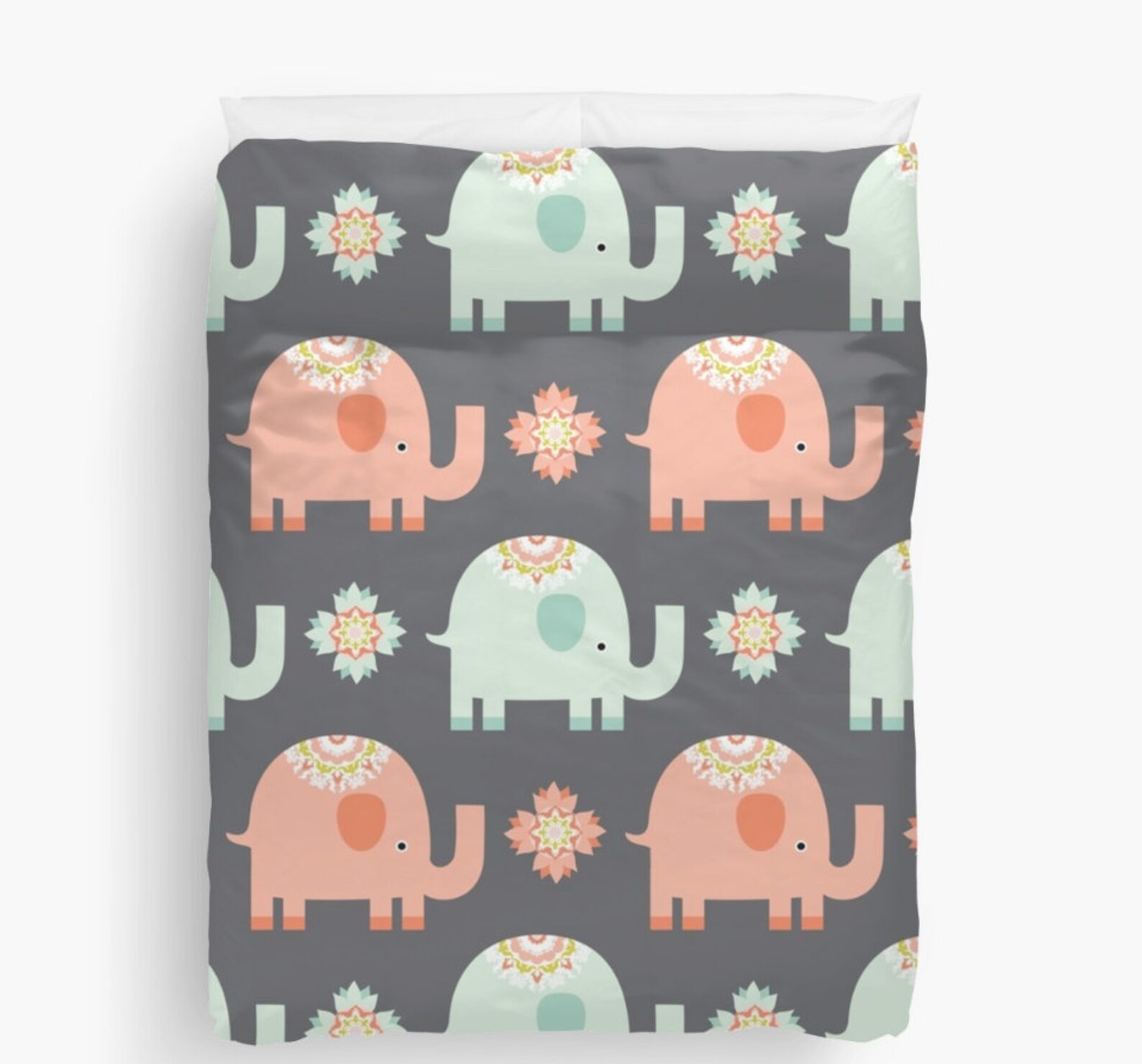 Paisleys Elephant Print Duvet Cover Bedding Set