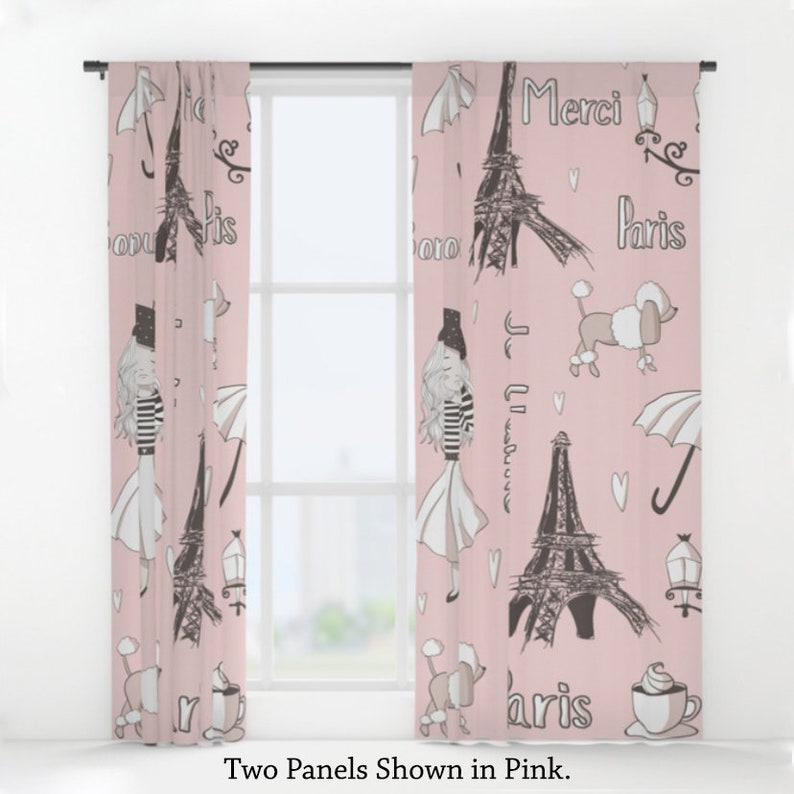 Paris Curtains, Paris Window Curtains, Gift for Paris Lover, Eiffel ...