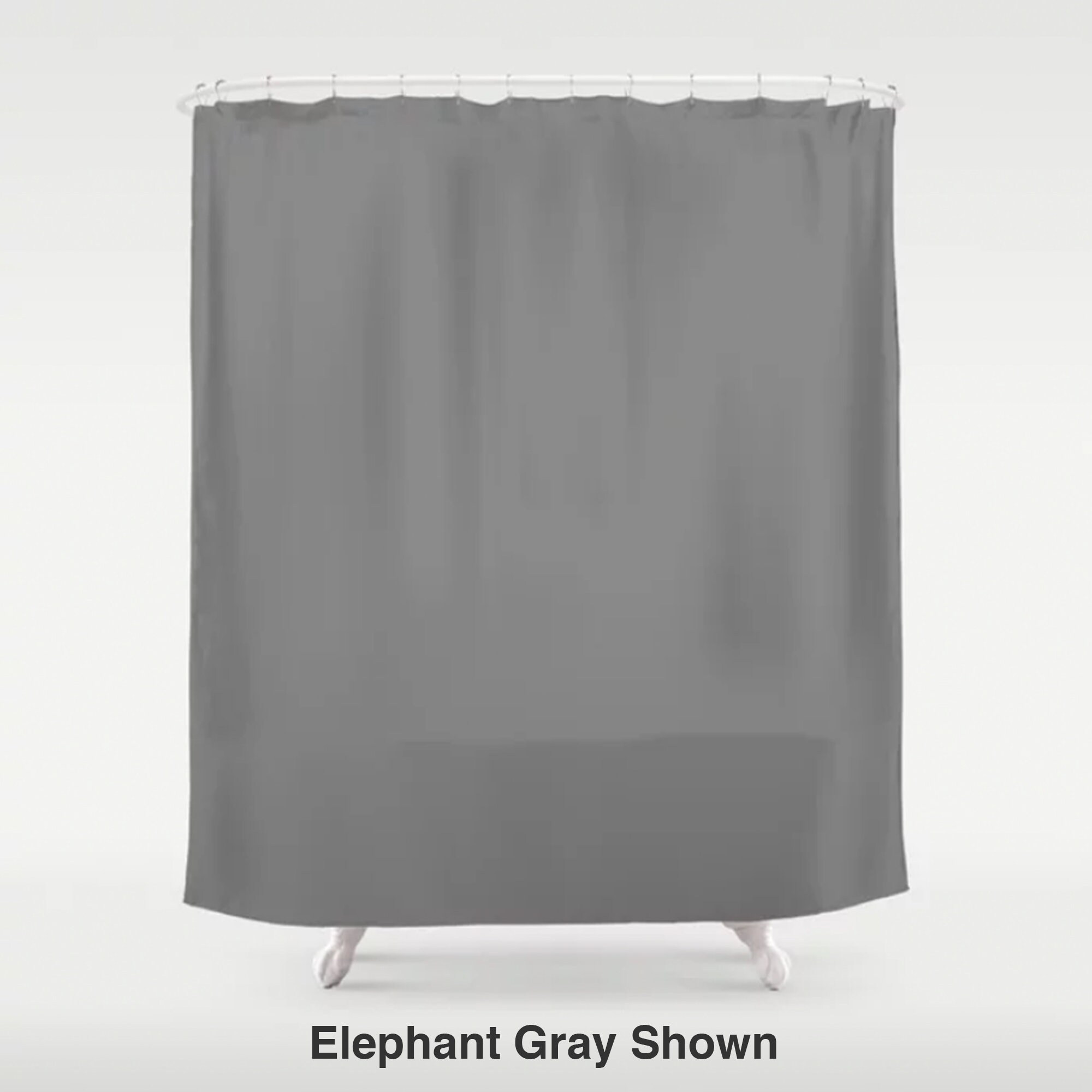 Gray Shower Curtain, Grey Shower Curtain, Gray Bathroom Decor, Solid ...