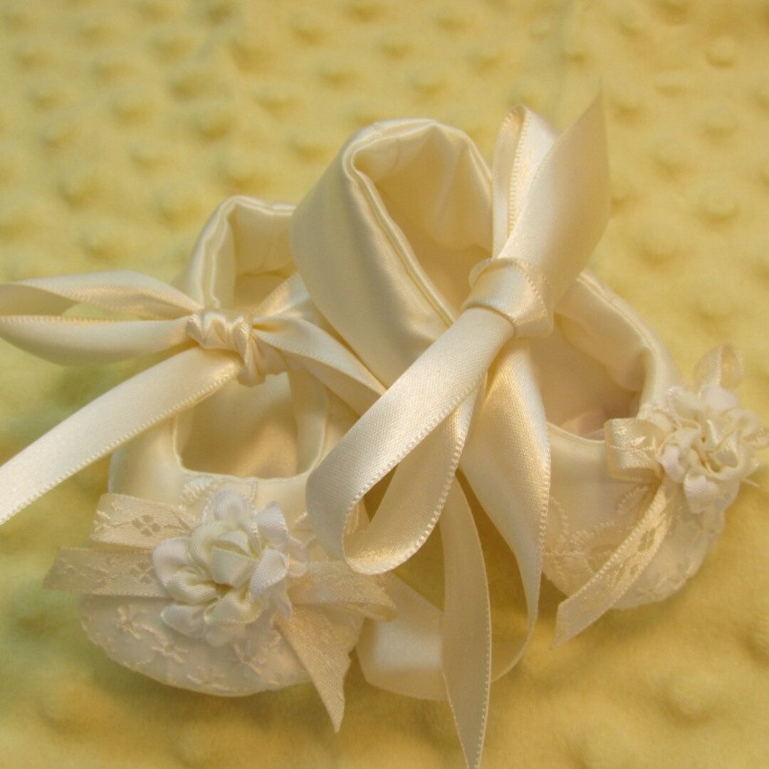 satin baby shoes