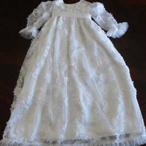 Long sleeved white christening/baptism/blessing dress image 3