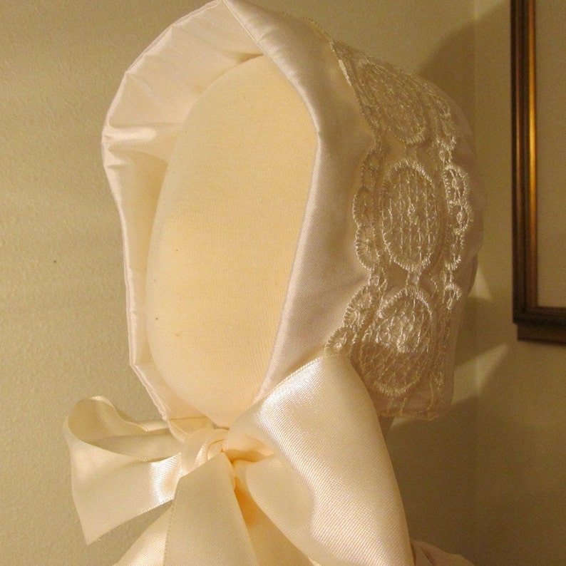 Boy or girls silk ChristeningBaptismBlessing bonnet
